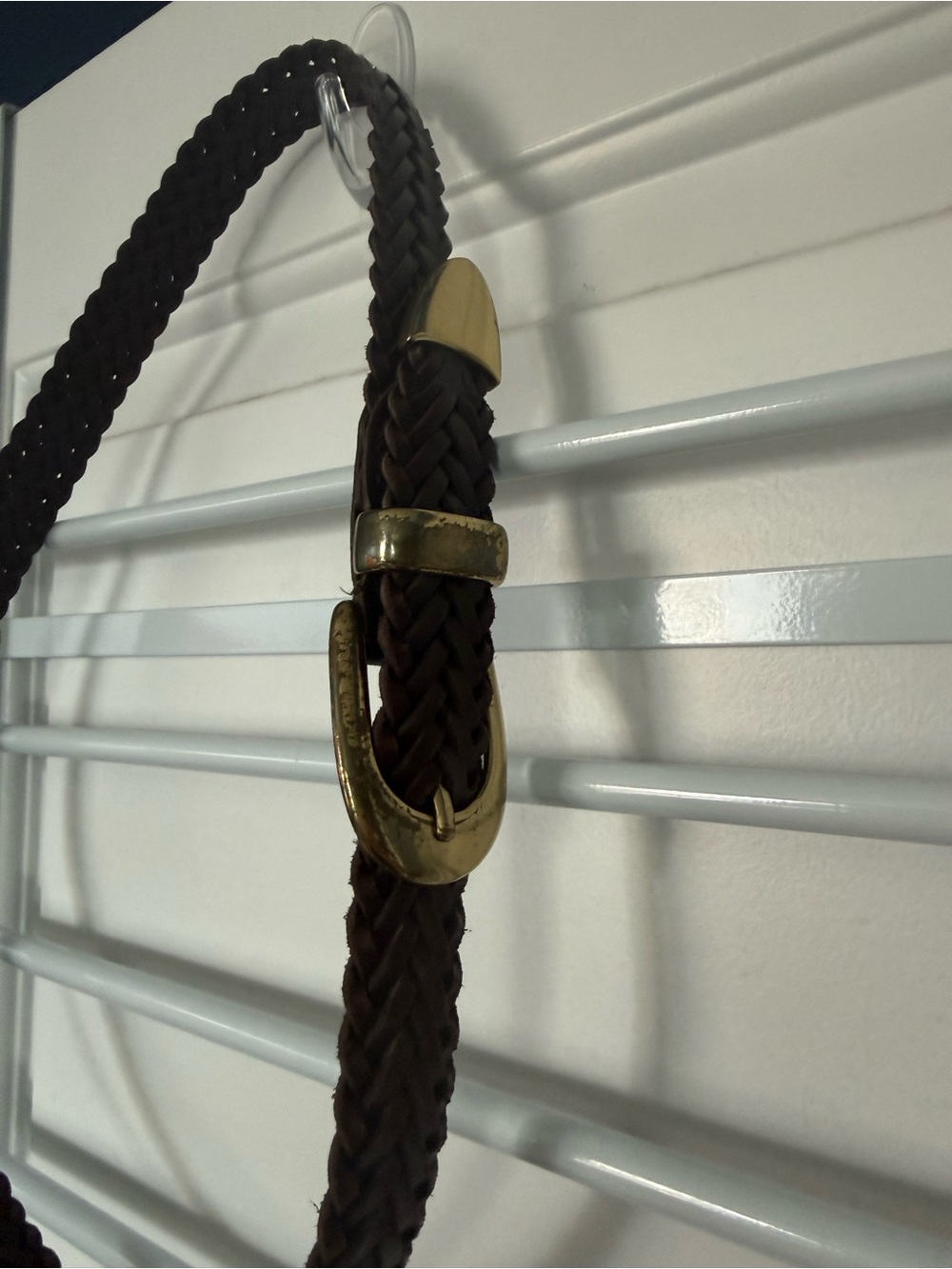 Capezio Braided Dark Brown Belt with Gold Buckle